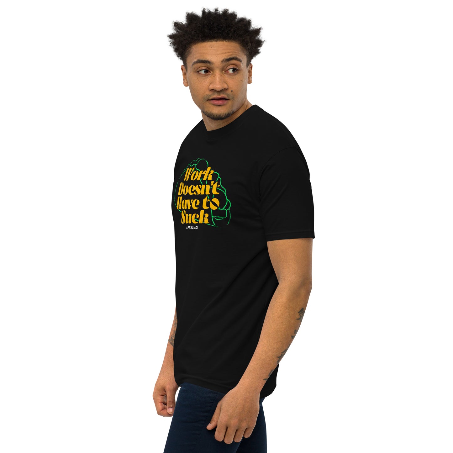 Work Doesn't Have to Suck - Premium heavyweight tee