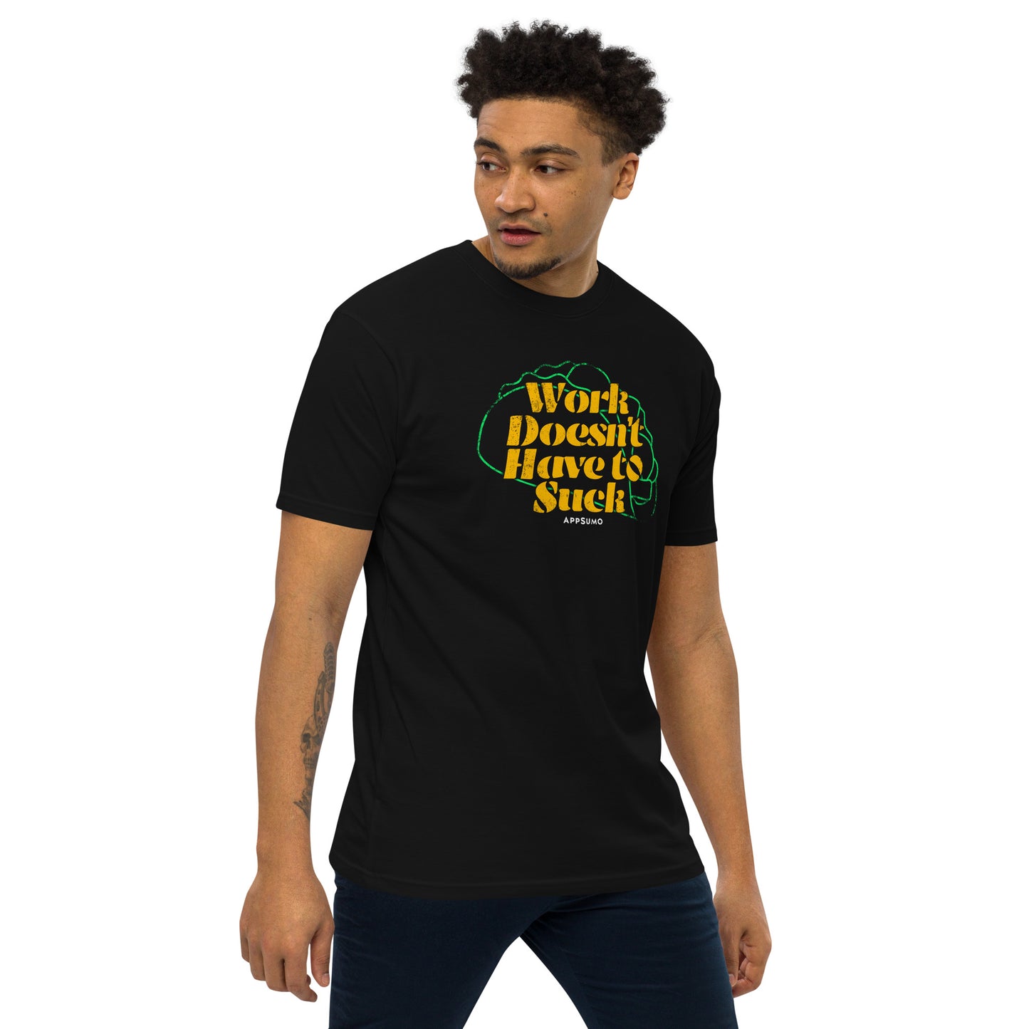 Work Doesn't Have to Suck - Premium heavyweight tee