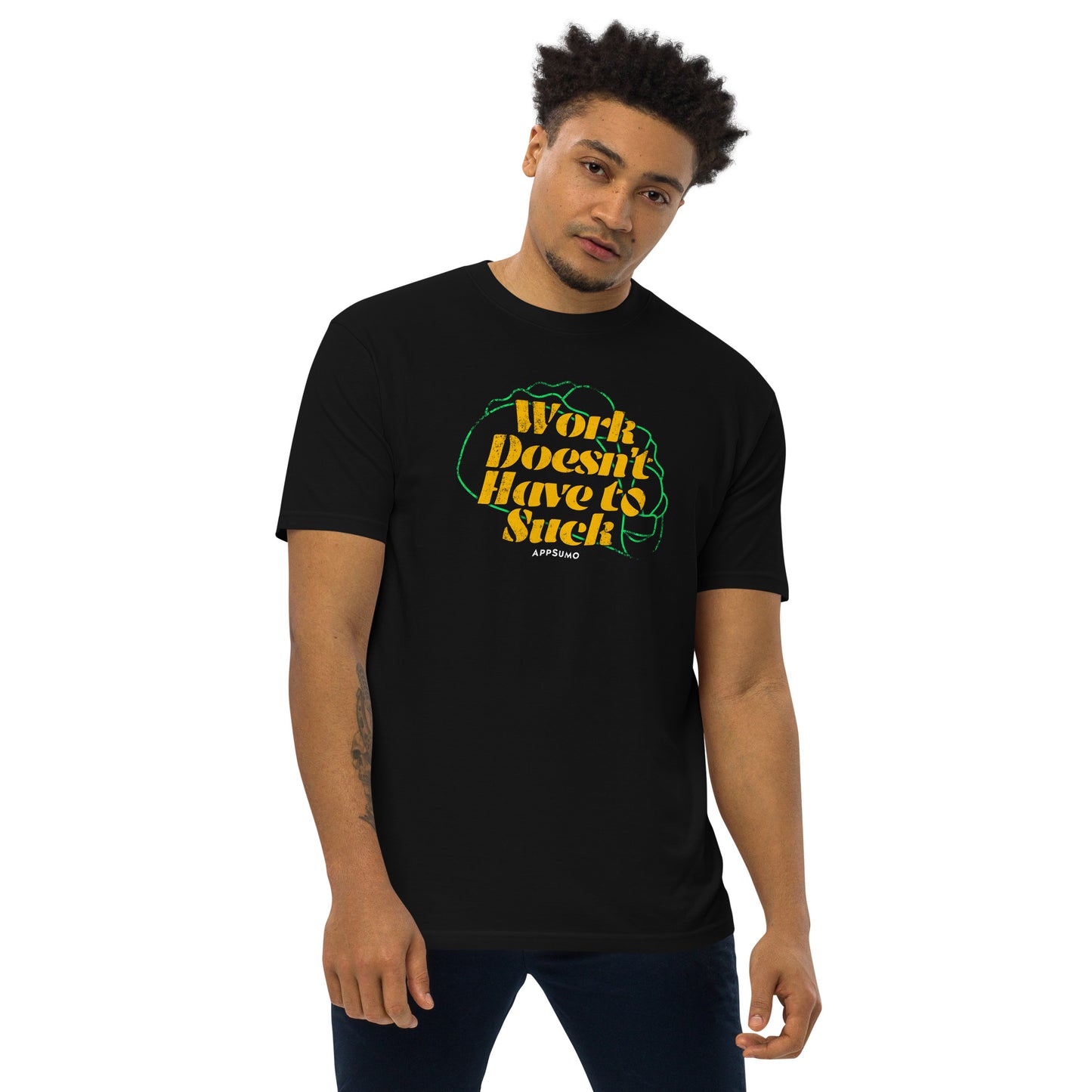 Work Doesn't Have to Suck - Premium heavyweight tee