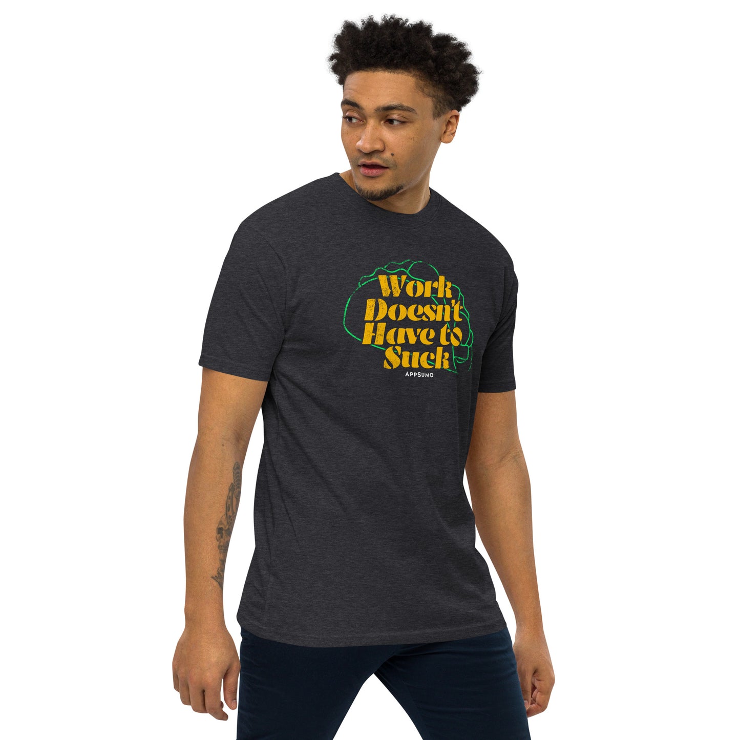 Work Doesn't Have to Suck - Premium heavyweight tee